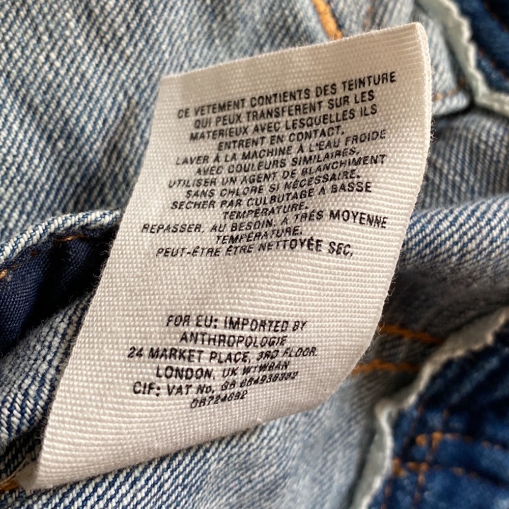 Anthropologie Pilcro Letterpress Crop Denim Classic Jean Jacket XS Extra Small - Picture 6 of 7